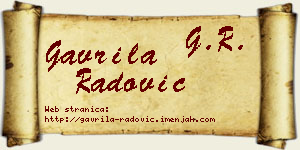 Gavrila Radović vizit kartica
